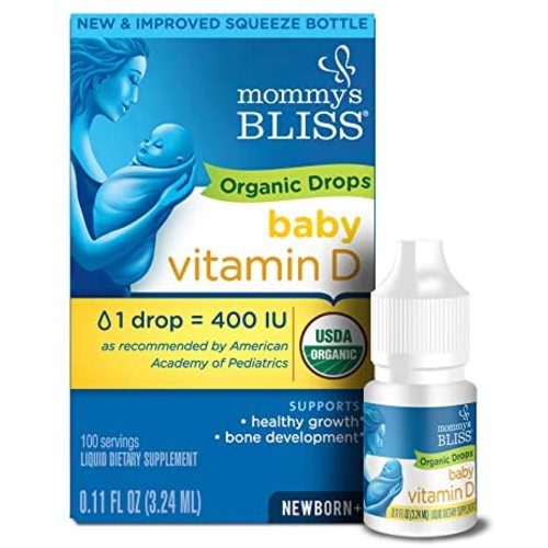 Mommy's Bliss Organic Drops No Artificial Color, Vitamin D, 0.11 Fl Oz