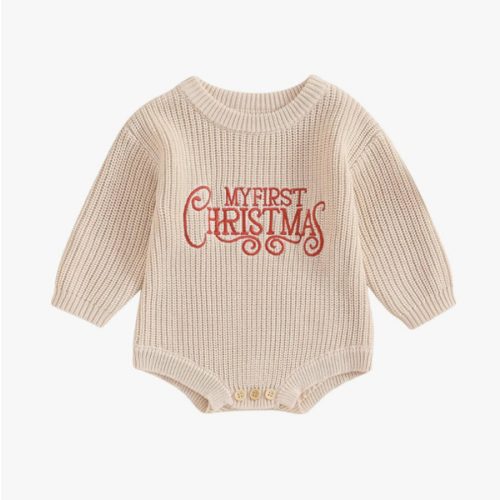 Adobabirl Baby Girl Boy Knitted Sweater Bubble Romper Long Sleeve Jumpsuit Festival Outfit Fall Winter Spring Clothes