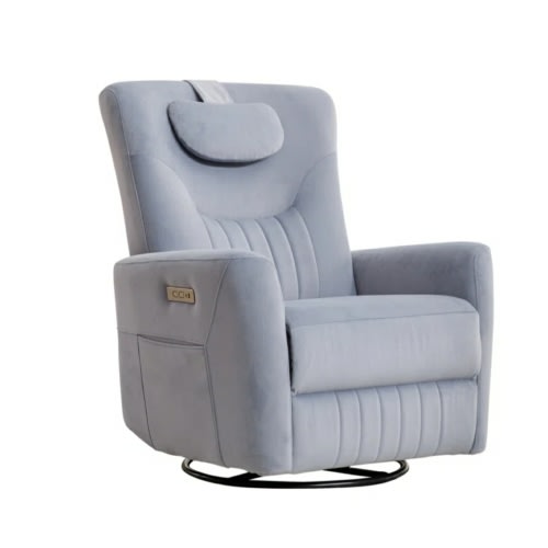 Latitude Run® Jethero 32.7'' W Power Recliner Swivel Rocker Fabric Recliner with Movable Headrest | Wayfair
