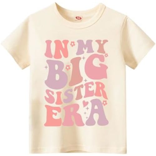 Big Sister Shirt for Toddler Baby Girl Outfits Big Sis Announcement T-Shirt Gifts
