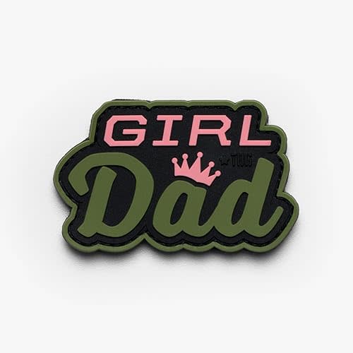 Tactical Baby Gear Morale PVC Patch – Hook & Loop Custom Patch for Backpacks, Diaper Bags & Gear (Girl Dad Green Pink Patch)