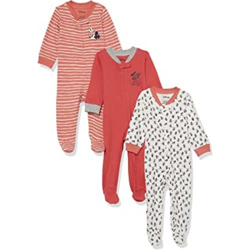 Amazon Essentials Disney | Marvel | Star Wars Baby Boys' Cotton Footed Sleep and Play, Multipacks