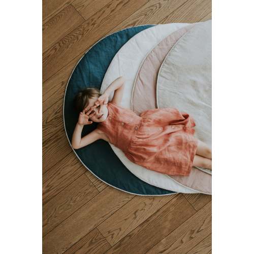 Linen play mat - BLUE