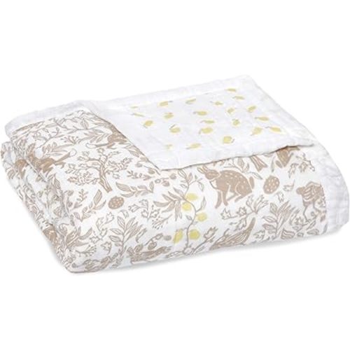 aden + anais Silky Soft Bamboo Viscose Baby Blanket, Crib Bedding for Newborn Baby and Toddler, Nursery Blanket for Boys and Girls, Baby Registry and Shower Gift, Natural Woodland
