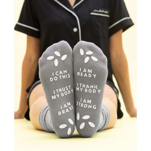 Birthing Affirmation Hospital Socks for Labor + Delivery | Non Slip Socks For Maternity | Grip Socks For Giving Birth For Moms