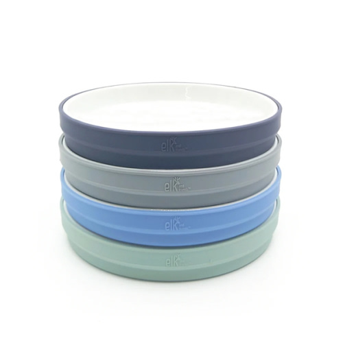 7.8"/20cm Porcelain White Plates with Silicone Sleeves