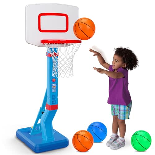 Toddler Basketball Hoop Indoor Mini Adjustable Basketball Goal with Ball Pump for Boys Girls Outdoor Toys for Backyard Game Outside Basketball Toy for Kids Age 2-4 3-5 6 7 4-8 Easter Birthday Gifts