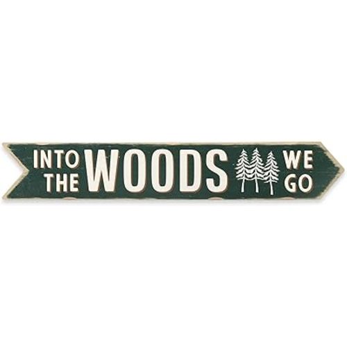 Into the Woods Arrow Wood Wall Decor - Rustic Outdoorsy Wall Art for Cabin, Lodge, or Man Cave