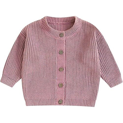 Newborn Baby Boy Girl Knit Sweater Cardigan Winter Warm Button Down Sweatshirt Top Outfit Cute Infant Fall Clothes