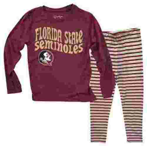 Infant Wes & Willy Florida State Seminoles Long Sleeve Top and Striped Tri-Blend Leggings Set