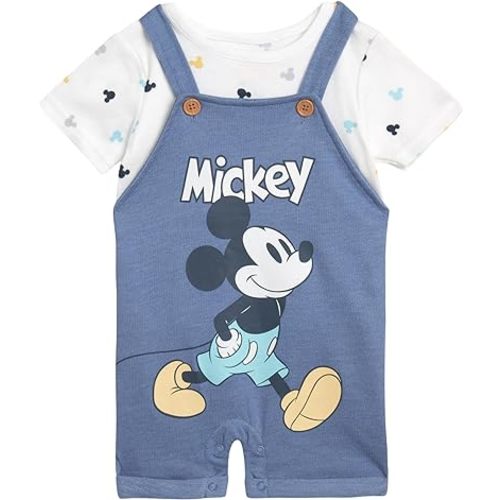 Amazon.com: Disney Baby Boys' Overall Short Set, 2-Piece Mickey Mouse & Winnie The Pooh Shortall Romper T-Shirt Short Set (0-3M – 24M): Clothing, Shoes & Jewelry