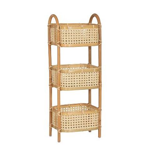 Linon Kacey 3-Tier Rattan Arch Basket Shelves