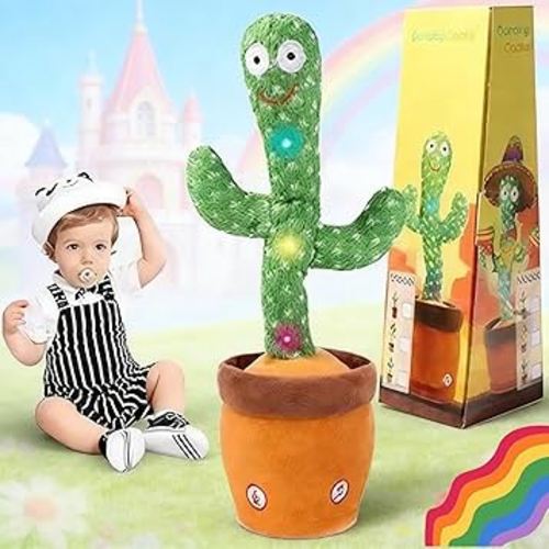 Talking Cactus Toy for Babies 6+ Months & Toddlers - Dancing Singing Repeating Cactus Toy with 10 Songs & Lights, Interactive Plush Gift for Kids Age 1 2 3 4 5 6, Easter Gifts for Kids