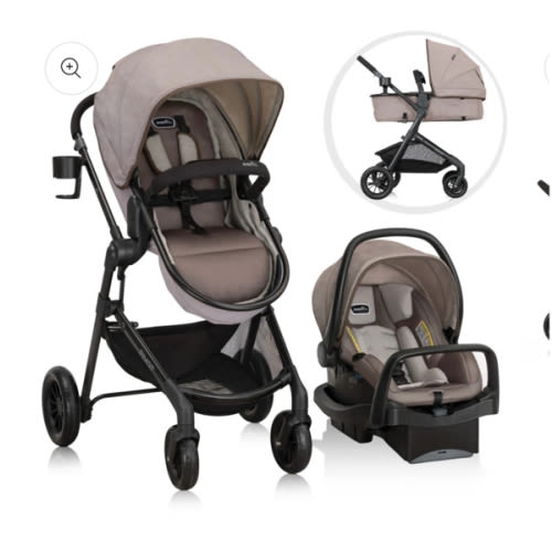 Pivot Modular Travel System with LiteMax Infant Car Seat with Anti-Rebound Bar-Desert tan
