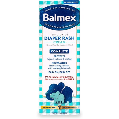 Balmex Complete Protection Baby Diaper Rash Cream with Zinc Oxide + Soothing Botanicals, 2 Ounce