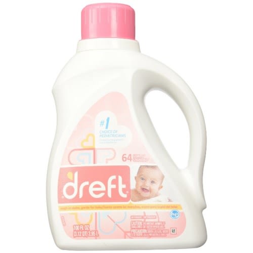 Dreft Stage 1: Newborn Liquid Laundry Detergent (HE), 100 oz, 64 loads