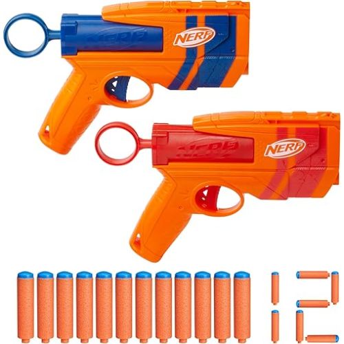 Nerf N Series Duo Pack, Includes 2 Ward Blasters, 12 N1 Darts Compatible Only N Series Blasters, Kids Outdoor Games, Ages 8+