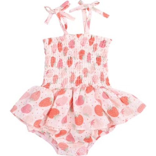 Strawberry Organic Cotton Muslin Skirted Bodysuit, 0-3M