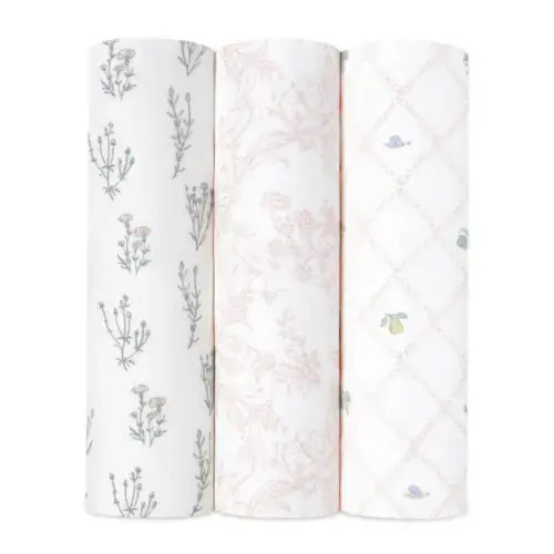 ADEN + ANAIS - Silky Soft Swaddle 3pk (French Floral)