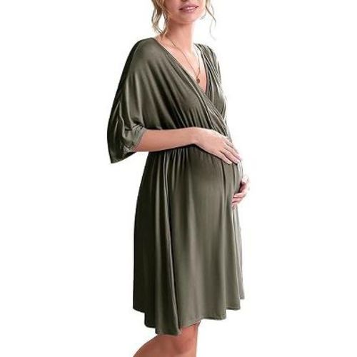 Ekouaer 3 in 1 Labor/Delivery/Hospital Gown Maternity Dress Nursing Nightgown Sleepwear for Breastfeeding