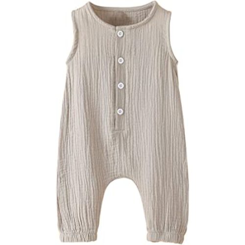 Arleysh Newborn Baby Boys Girls Romper Jumpsuit Cotton Linen Sleeveless Ruffled Bodysuit Infant Spring Summer Clothes Outfits
