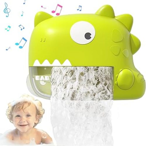 Baby Bath Toys - Dinosaur Automatic Bath Bubble Machine,Bathtub Bubble Maker with Music,Bathtime Shower Bathtub Toys for Toddlers,Birthday Gifts for Boys Girls Age 1-5,Baby Gifts