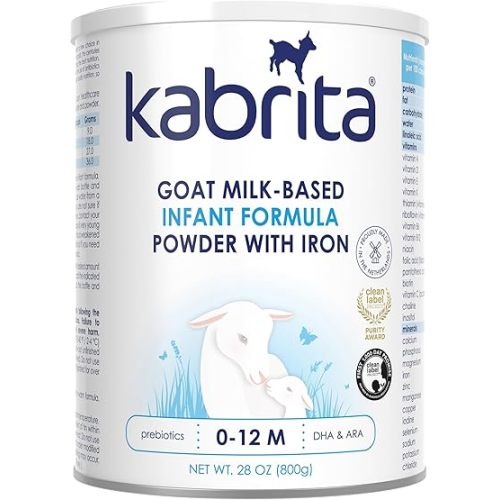 Kabrita Goat Milk Infant Formula - Easy to Digest Baby Formula 0-12 Months - Contains Prebiotics, Iron, DHA, Non-GMO - Gentle on Sensitive Tummies - Formula Supporting Gut Health & Sleep - 28Oz