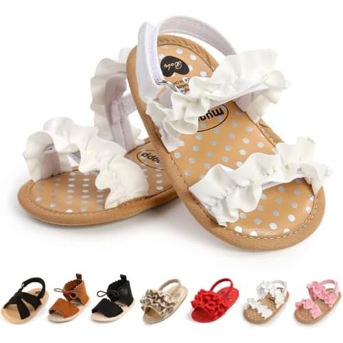 Infant Baby Boys Girls Sandals Summer Baby Wedding Dress Flat Shoes Newborn Crib Shoes First Walkers Prewalkers Shoes