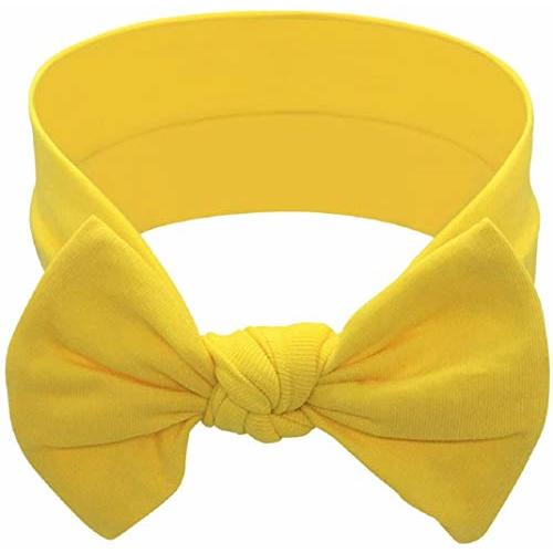 BABYGIZ Baby Girl Headbands-Infant,Toddler Cotton Handmade Hairbands with Bows Child Hair Accessories (Yellow)