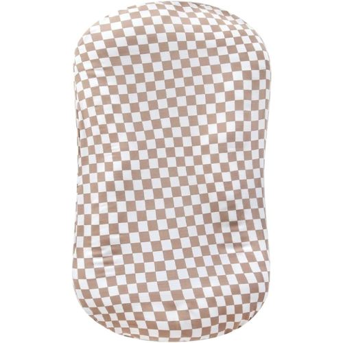 LifeTree Muslin Baby Lounger Cover Neutral, Newborn Slipcover Lounger Cover for Boys Girls Infant, Soft 70% Viscose from Bamboo and 30% Cotton, Cover Only, Checkered Pattern
