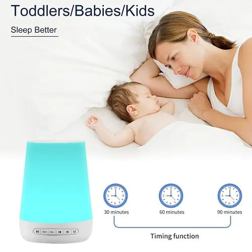 Smart White Noise Machine Baby Sleep Sound Machine Colorful Night Lights 34 Soothing Sounds 30min/60min/90min Timer APP Control - AliExpress