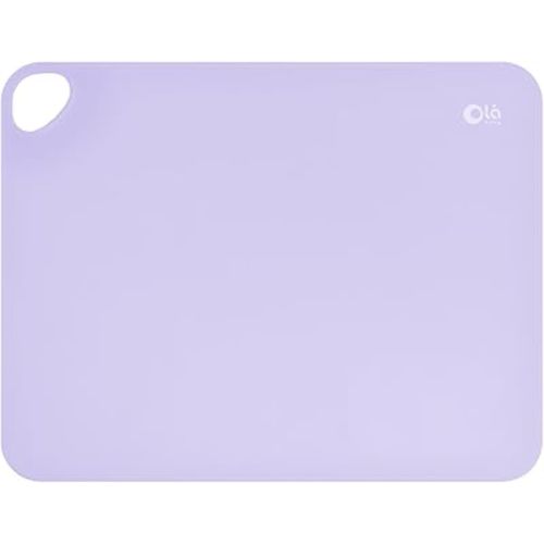 Olababy Fold N Go Silicone Placemat w Travel Case | Dishwasher Safe, BPA Free, Non-Slip, Waterproof | Mini Dining Mat for Infants, Babies, Toddlers and Kids (1, Lilac)