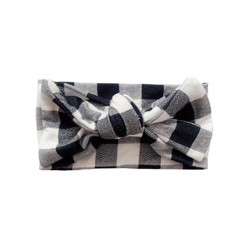 Knot Bow, Black Plaid