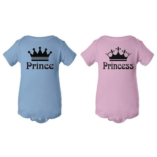 FASCIINO Infant Twins Baby Matching Bodysuit Onesie Set