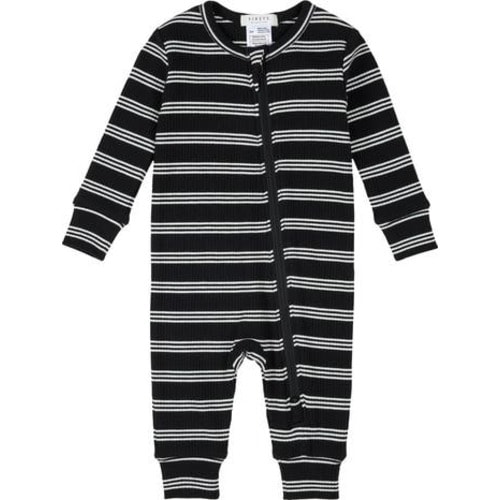 Stripe Fitted One-Piece Zip Pajamas, 3M