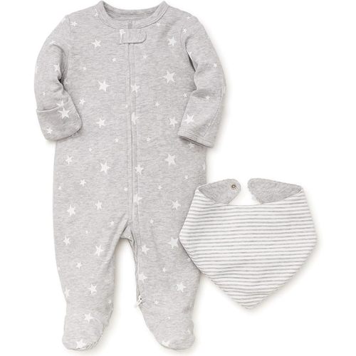 Little Me Baby Girl's 2-Piece Footie and Bib Set