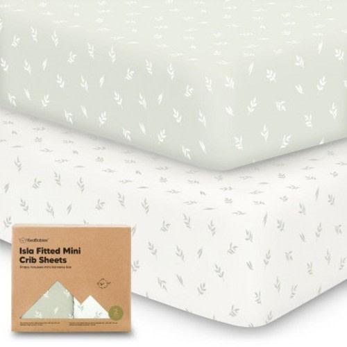 KeaBabies 2-Pack Isla Mini Crib Sheets, Pack and Play Sheets Fitted, Pack N Play Sheets, Fitted Crib Sheet, Color: Herb