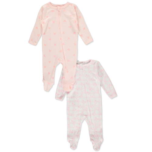 Duck Duck Goose Baby Girls' 2-Pack Footed Coveralls Color: multi Size: 3 - 6 months