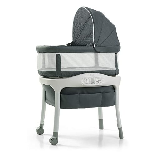 Graco Sense2Snooze Bassinet with Cry Detection Technology | Baby Bassinet Detects and Responds to Baby's Cries to Help Soothe Back to Sleep, Ellison , 19 D x 26 W x 41 H Inch (Pack of 1) - With Cry Detection