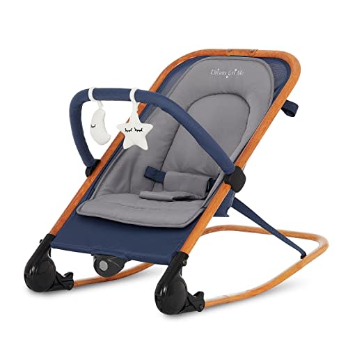 Dream on Me Rock With Me 2-in-1 Baby Rocker and Stationary Seat, Baby Rocker Seat for Infant with Removable Toy Bar, Baby Rocker Chair with Soothing Music & Vibration, 0-6 Months, Upto 20 Lbs