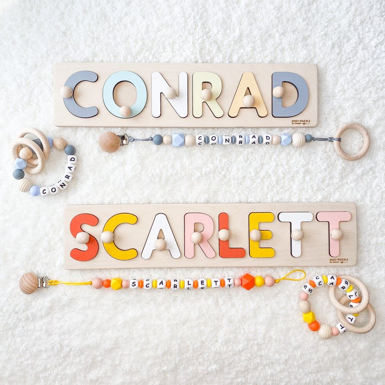 Personalized Name Puzzle With Pegs - Wood