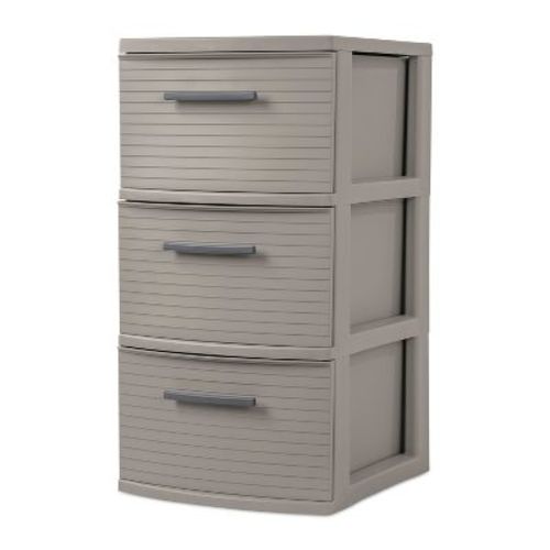 3 Drawer Medium Tower Dark Gray - Brightroom™: Plastic Storage Drawers, Portable Universal Storage, No Assembly Required : Target