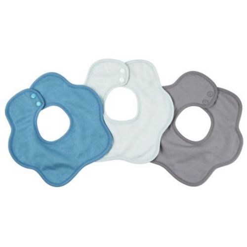 Tiny Twinkle Roundabout Baby Drool Bibs 3-Pack, 360 Rotating Waterproof and Absorbent Teething Bibs (Slate Set 3-Pack)