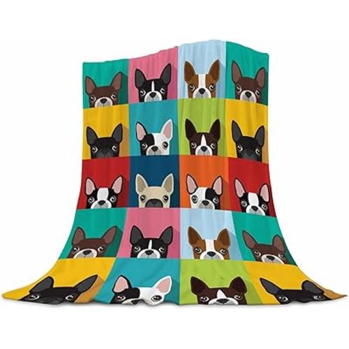 Boston Terrier Baby Blanket 30x40 Inches - Super Soft Flannel Throw Blanket for Infants & Toddlers - Adorable Puppy Blanket for Nursery & Strollers - Cute Boston Terrier Gifts for Dog Lovers