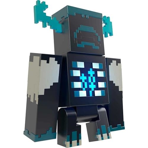 Mattel Minecraft Warden Action Figure with Lights, Sounds & Attack Mode, Collectible Toy Inspired by Video Game, 3.25-inch Scale