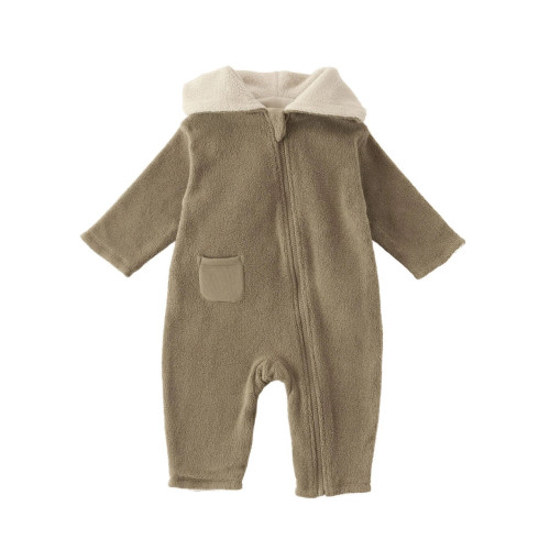 Organic Teddy Fleece Baby Suit - Moss