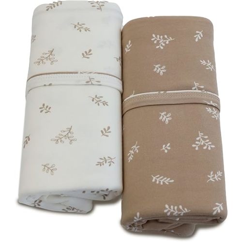 Bubba Blue Organic Cotton Jersey Wraps, Chestnut (Pack of 2)