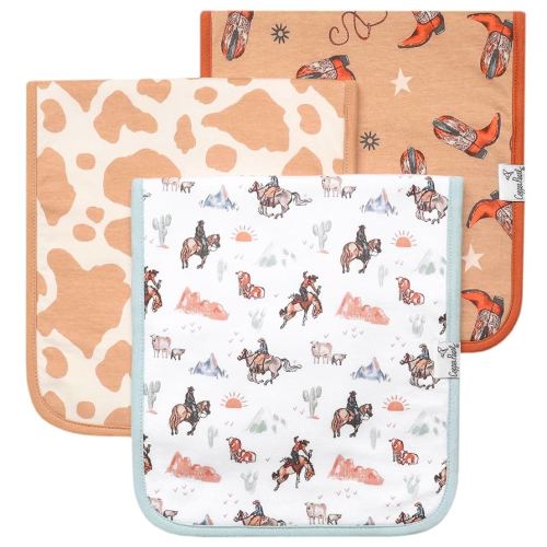 Copper Pearl Baby Burp Cloth Large 21''x10'' Size Premium Absorbent Triple Layer 3-Pack Gift Set Boone