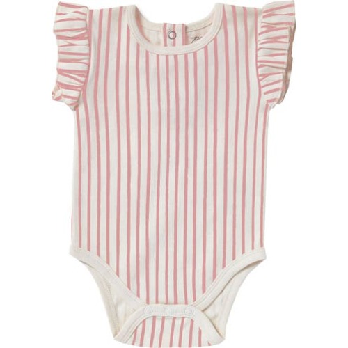 Stripes Away Ruffle Bodysuit, 0-3M