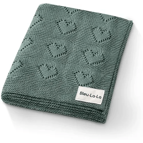 Baby Blanket for Girls and Boys 100% Cotton Knit Swaddling Baby Blanket - Soft Warm Cozy Swaddle Receiving Cuddle Stroller Crib Blanket for Newborns, Infants Toddlers (Hunter Green, 0-2 Years)